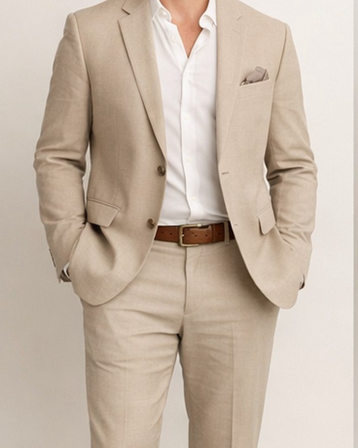 Референс мужского образа в песочных оттенках